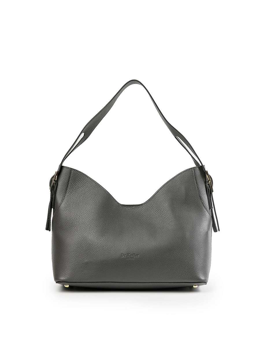 Женская сумка Dr.Koffer из натуральной кожи серая
