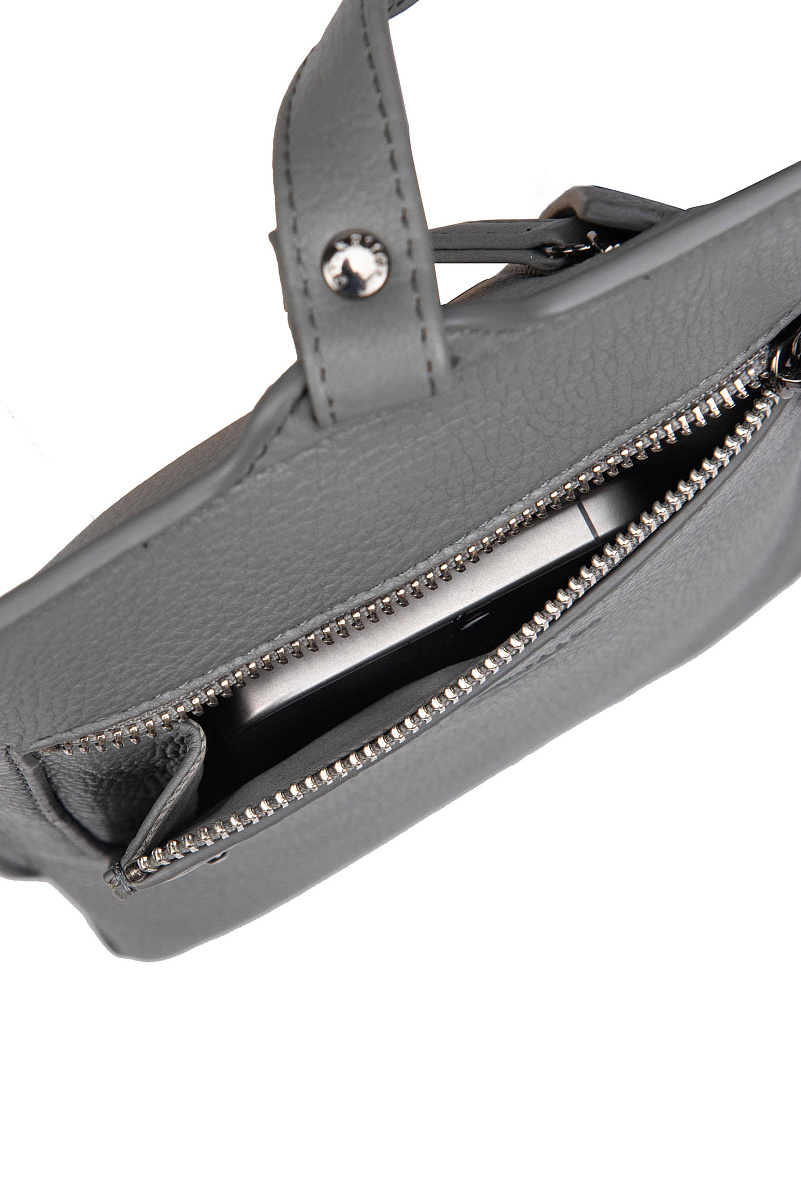 Сумка через плечо Dr.Koffer из натуральной кожи серая