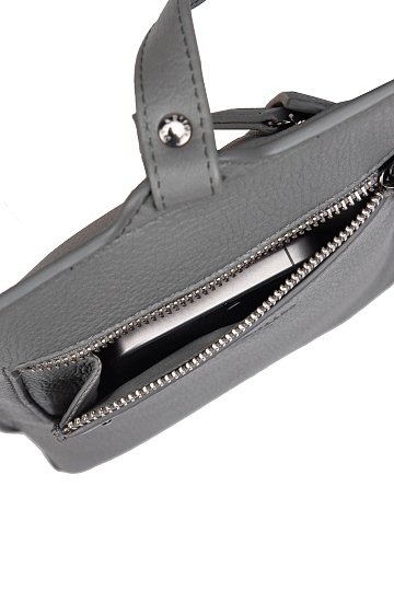 Сумка через плечо Dr.Koffer из натуральной кожи серая