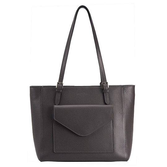 Женская сумка Dr. Koffer из натуральной кожи серая