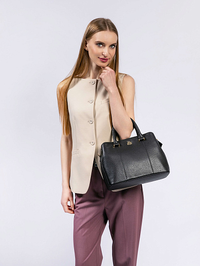 Женская сумка Dr. Koffer из натуральной кожи черная