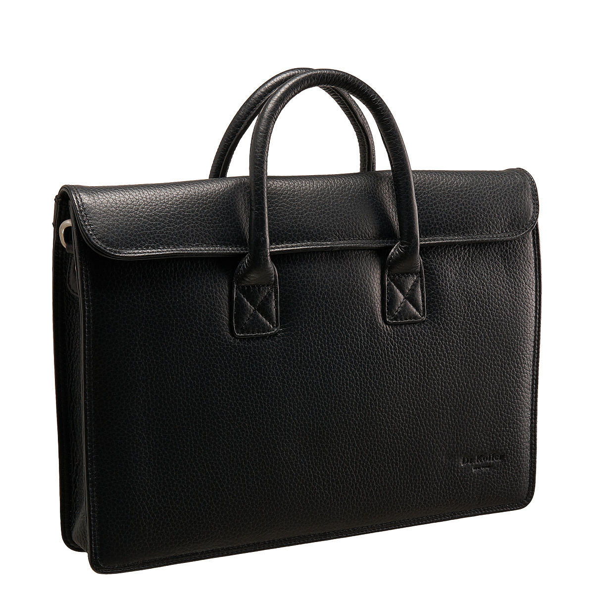 Деловая сумка Dr.Koffer из натуральной кожи черная