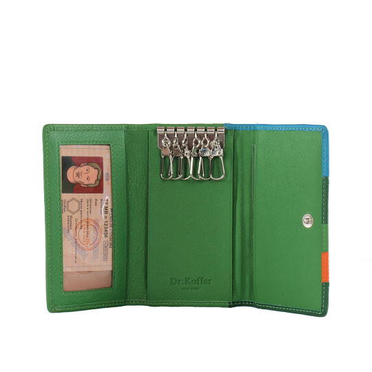 Ключница Dr.Koffer из натуральной кожи зеленая