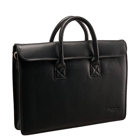 Деловая сумка Dr.Koffer из натуральной кожи черная