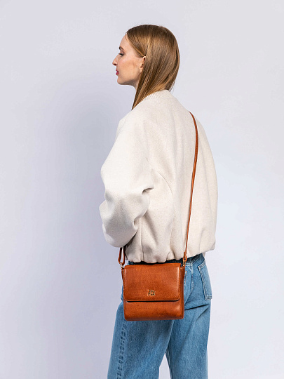 Женская сумка Dr. Koffer из натуральной кожи коричневая