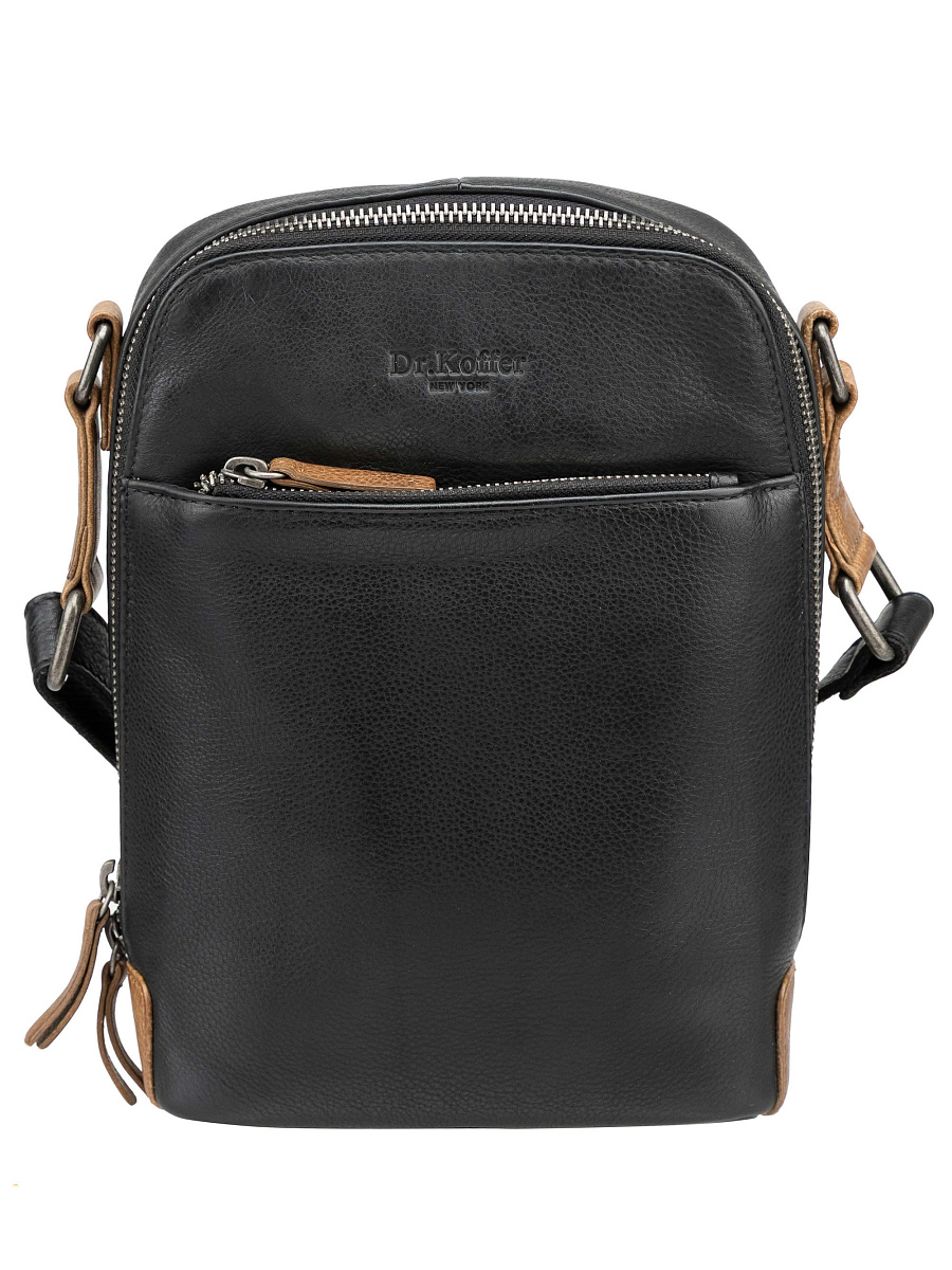 Сумка через плечо Dr. Koffer из натуральной кожи черная