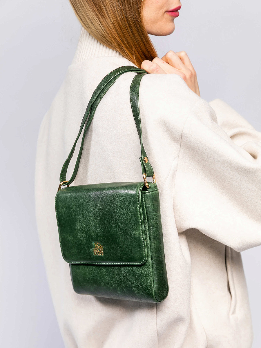 Женская сумка Dr. Koffer из натуральной кожи зеленая