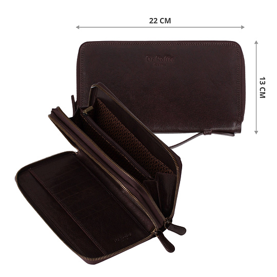 Портмоне Dr.Koffer из натуральной кожи коричневое