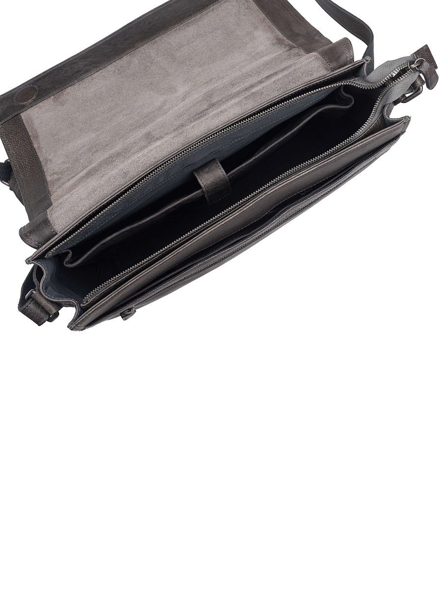 Сумка через плечо Dr. Koffer из натуральной кожи серая