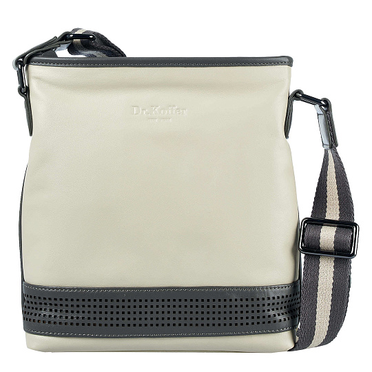 Сумка через плечо Dr.Koffer из натуральной кожи бежевая