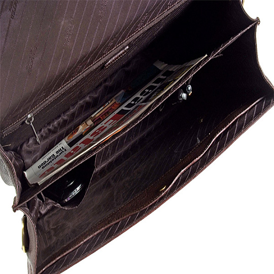 Портфель Dr.Koffer из натуральной кожи темно-коричневый