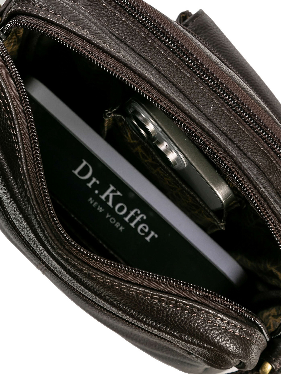Сумка через плечо Dr.Koffer из натуральной кожи коричневая