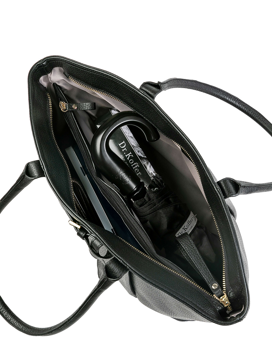 Женская сумка Dr.Koffer из натуральной кожи черная