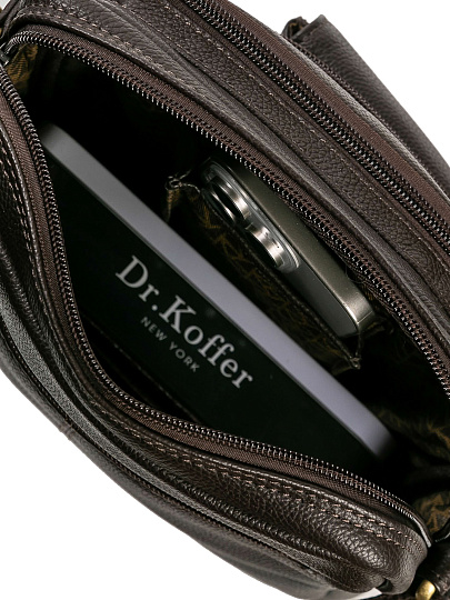 Сумка через плечо Dr.Koffer из натуральной кожи коричневая