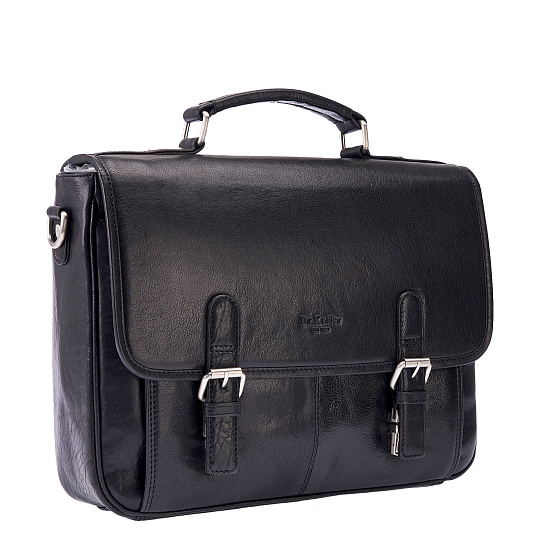 Портфель Dr.Koffer из натуральной кожи черный