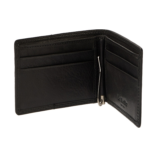 Зажим для денег Dr.Koffer из натуральной кожи черный