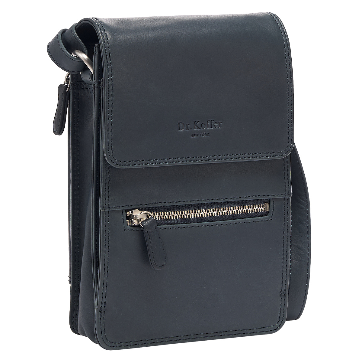 Сумка через плечо Dr.Koffer из натуральной кожи синяя
