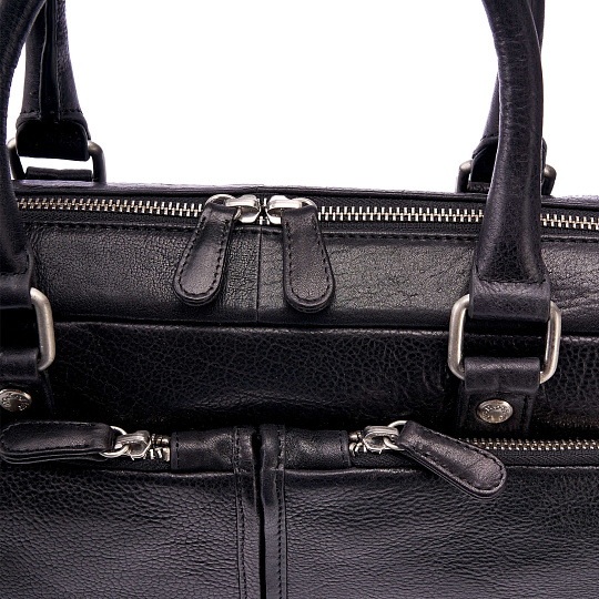 Деловая сумка Dr.Koffer из натуральной кожи черная