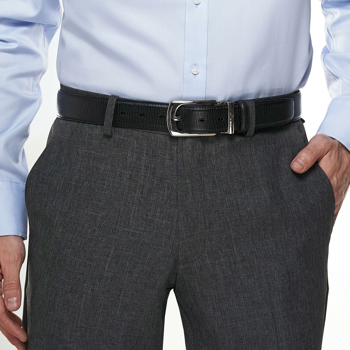 Ремень Dr. Koffer из натуральной кожи черный