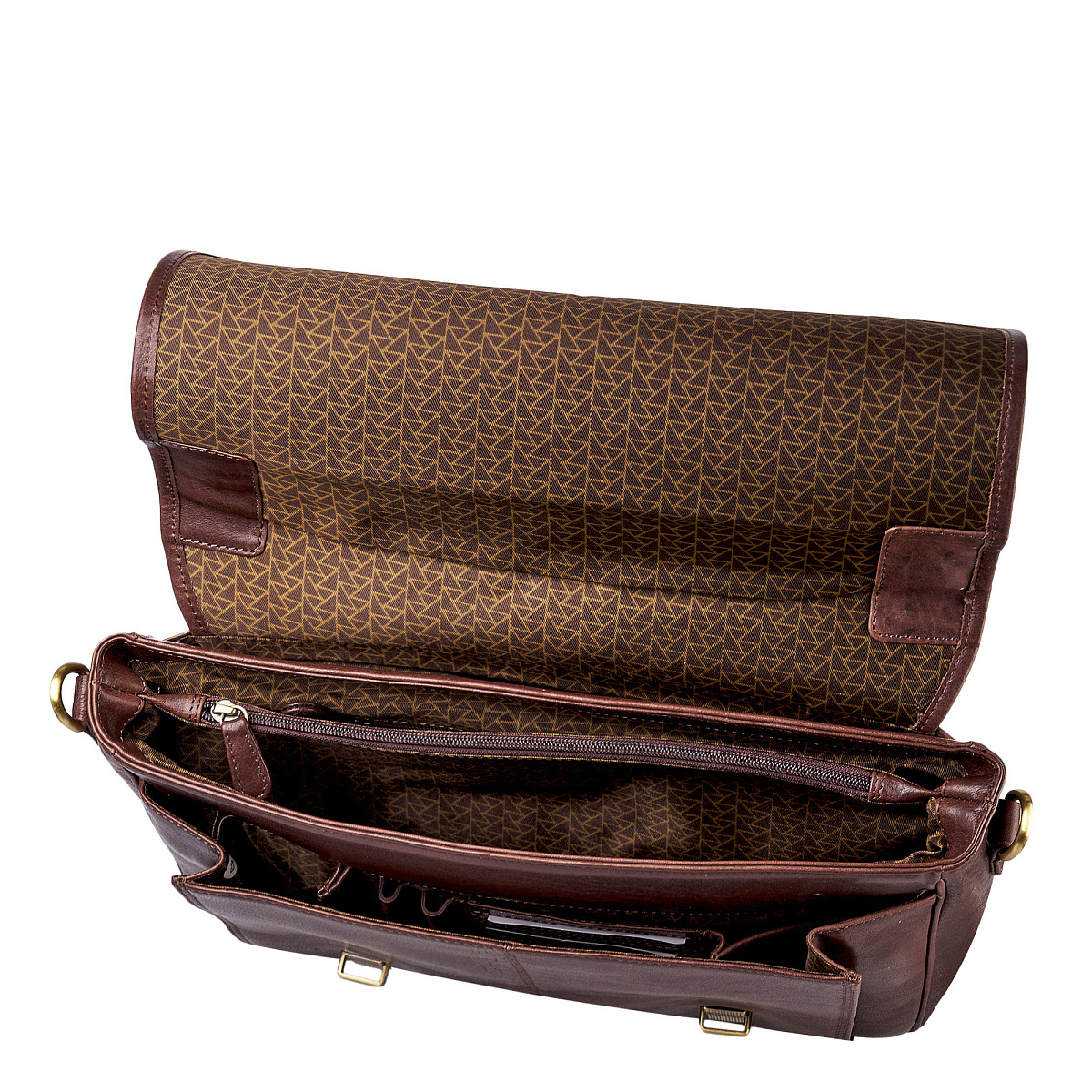 Портфель Dr.Koffer из натуральной кожи темно-коричневый