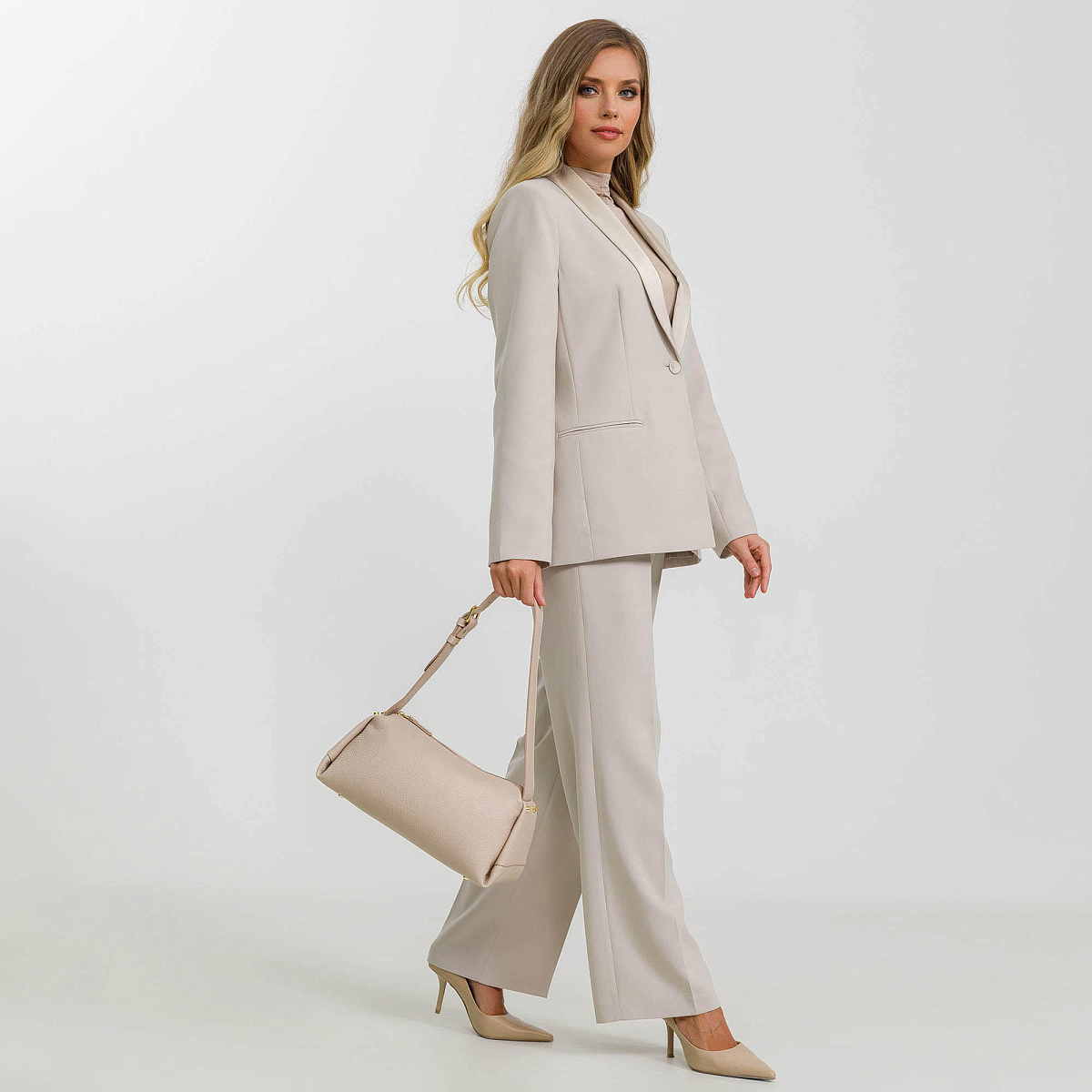 Женская сумка Dr. Koffer из натуральной кожи бежевая