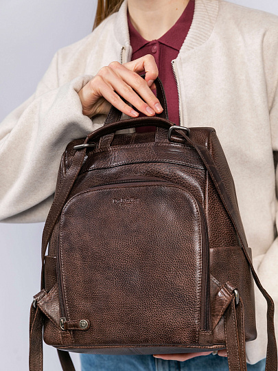 Сумка-рюкзак Dr. Koffer из натуральной кожи коричневая