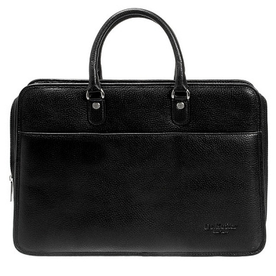 Деловая сумка Dr.Koffer из натуральной кожи черная