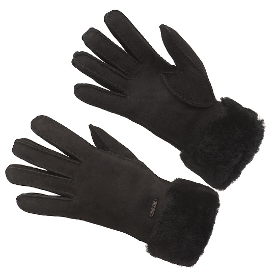 Черные перчатки из овчины с манжетами Dr.Koffer H690114-144-04
