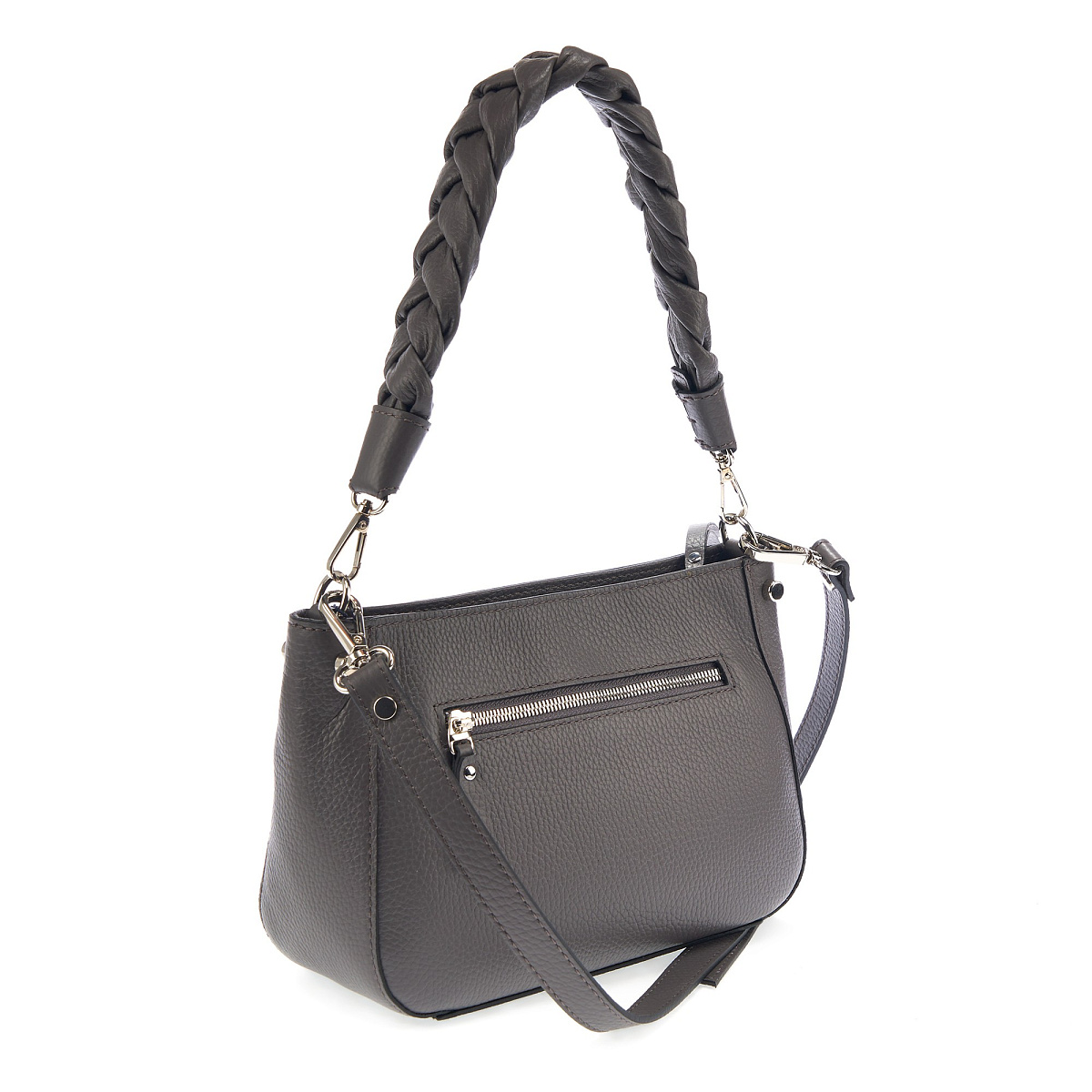 Женская сумка Dr. Koffer из натуральной кожи серая