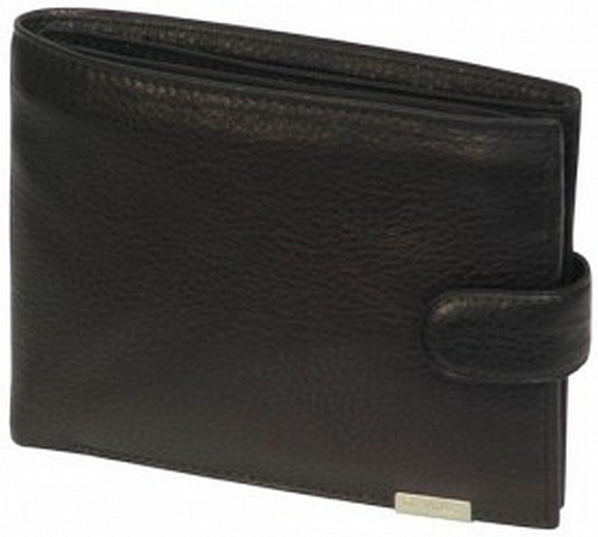 Мужское портмоне из черной кожи на кнопке Dr.Koffer X241811-01-04