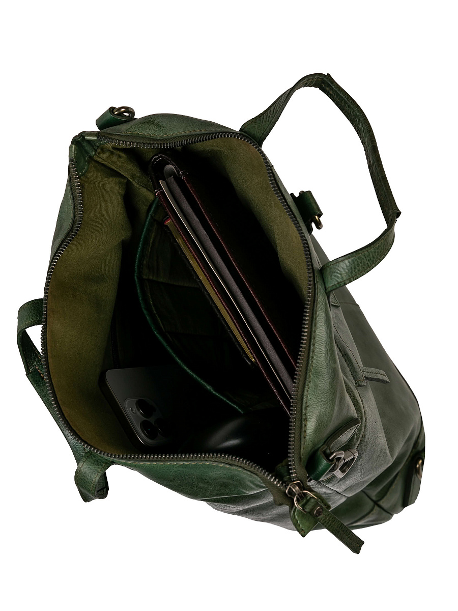 Рюкзак Dr.Koffer из натуральной кожи зеленый