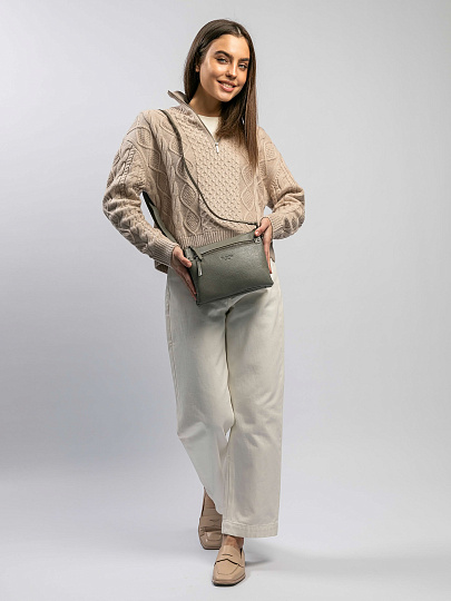 Сумка через плечо Dr.Koffer из натуральной кожи серая