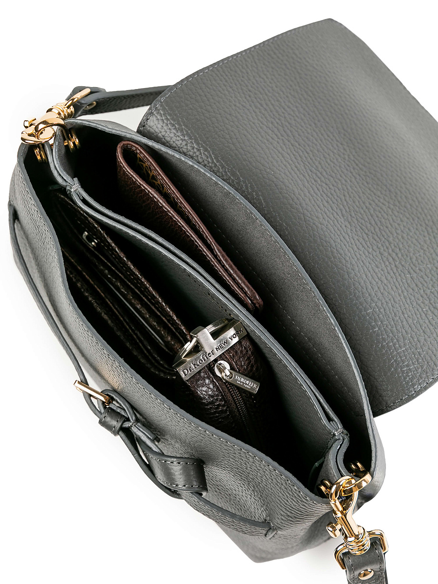 Женская сумка Dr.Koffer из натуральной кожи темно-серая
