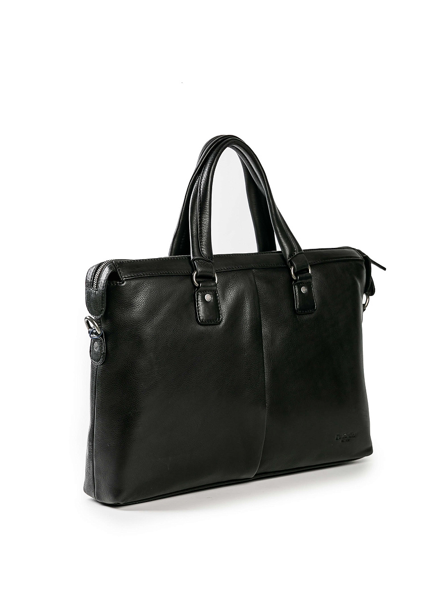 Деловая сумка Dr.Koffer из натуральной кожи черная