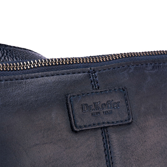 Сумка через плечо Dr.Koffer из натуральной кожи синяя