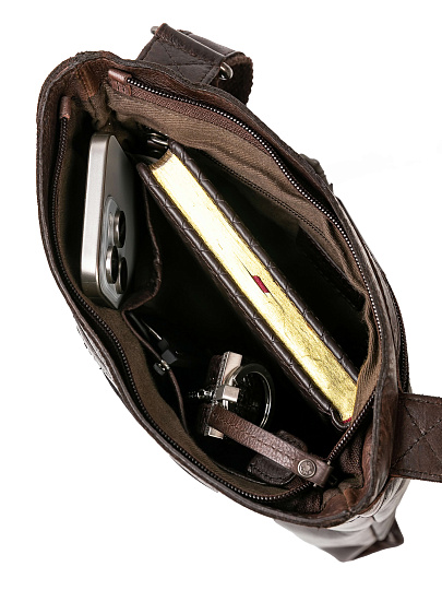 Сумка через плечо Dr.Koffer из натуральной кожи коричневая