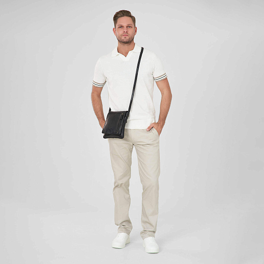 Сумка через плечо Dr.Koffer из натуральной кожи черная