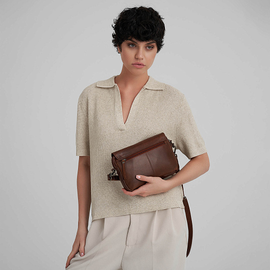 Женская сумка Dr.Koffer из натуральной кожи светло-коричневая