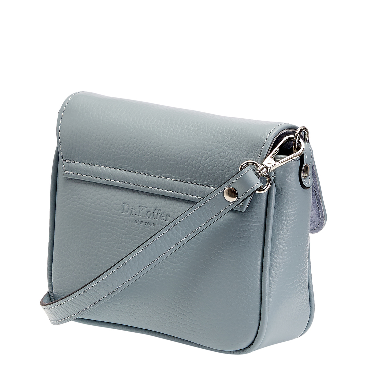 Женская сумка Dr. Koffer из натуральной кожи голубая