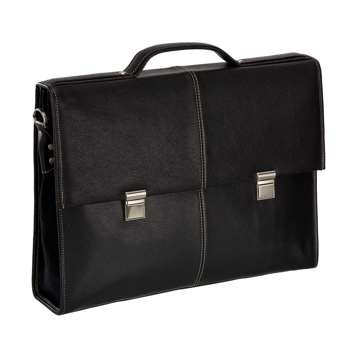 Портфель Dr.Koffer из натуральной кожи черный