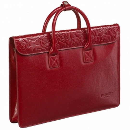 Женская сумка красного цвета для документов, с клапаном на скрытых магнитах Dr.Koffer B402138-148-03