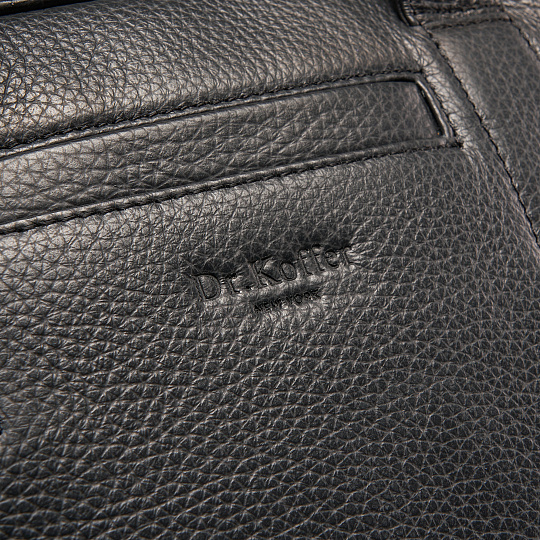 Деловая сумка Dr.Koffer из натуральной кожи черная