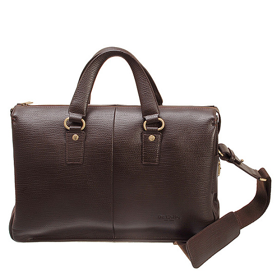 Коричневый кожаный портфель на двух ручках Dr.Koffer M402211-90-09