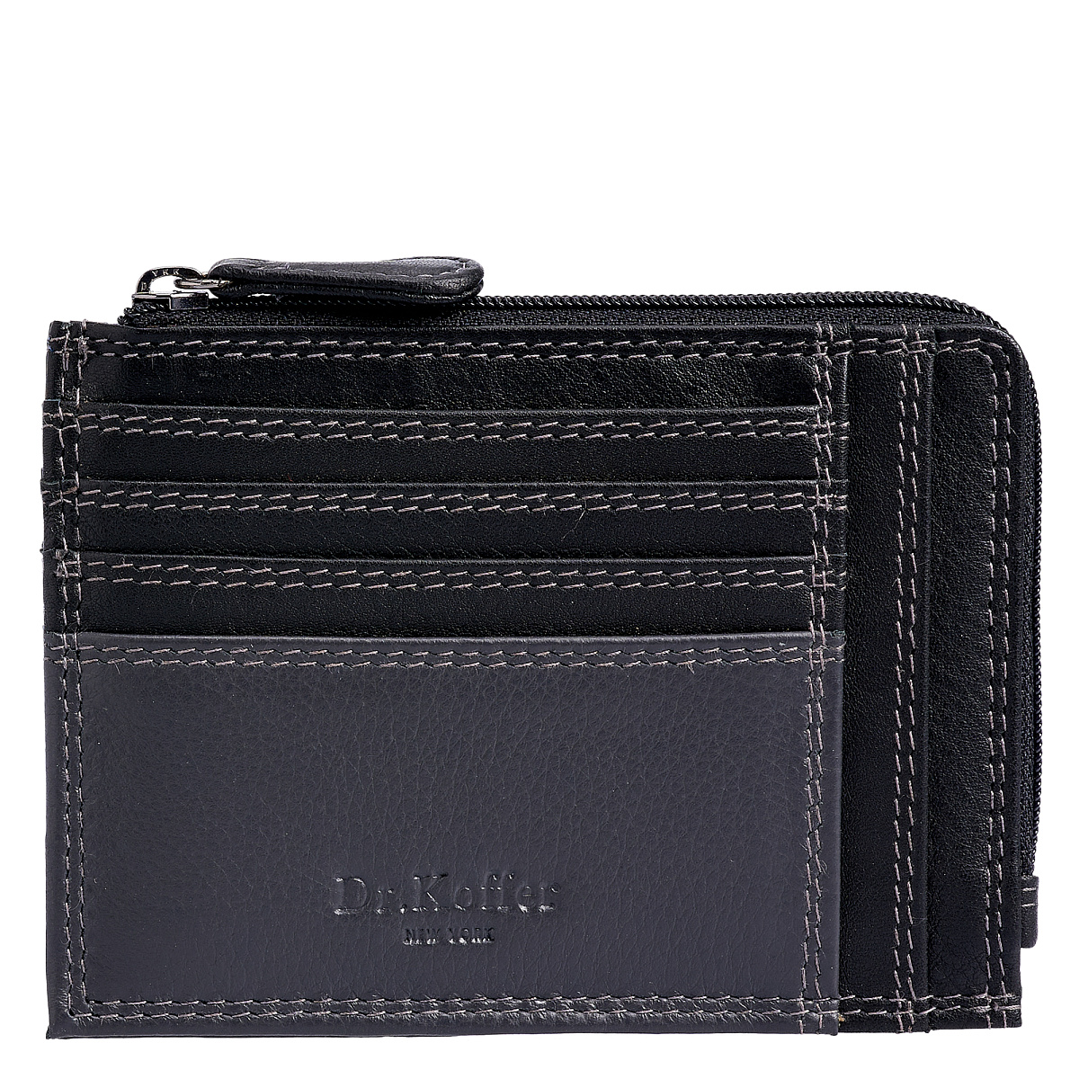 Кредитница Dr.Koffer из натуральной кожи черная