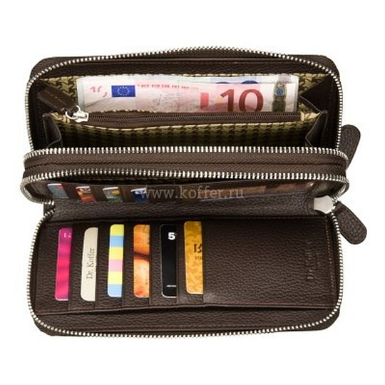 Портмоне Dr.Koffer из натуральной кожи коричневое