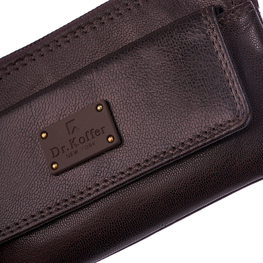 Ключница Dr.Koffer из натуральной кожи темно-коричневая