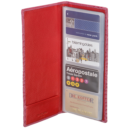 Визитница Dr.Koffer из натуральной кожи розовая