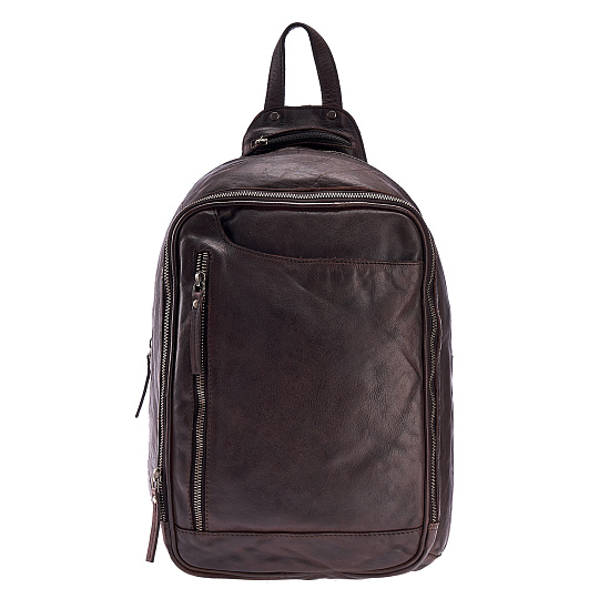 Рюкзак Dr.Koffer из натуральной кожи темно-коричневый