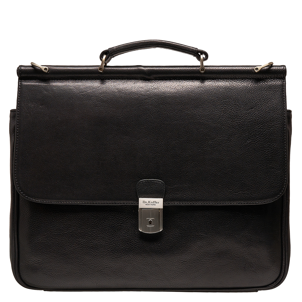 Портфель Dr.Koffer из натуральной кожи черный