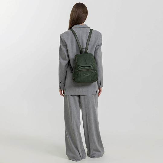 Рюкзак Dr.Koffer из натуральной кожи зеленый